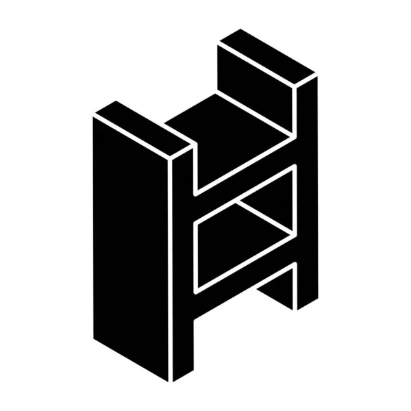 Ikona Regału Liniowej Konstrukcji Izometrycznej Dostępna Natychmiastowego Pobrania — Wektor stockowy