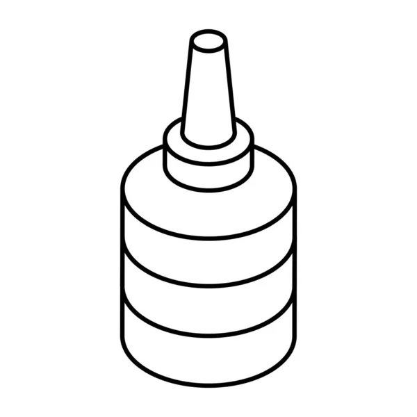 Иконка Линейного Изометрического Дизайна Бутылки Клея — стоковый вектор