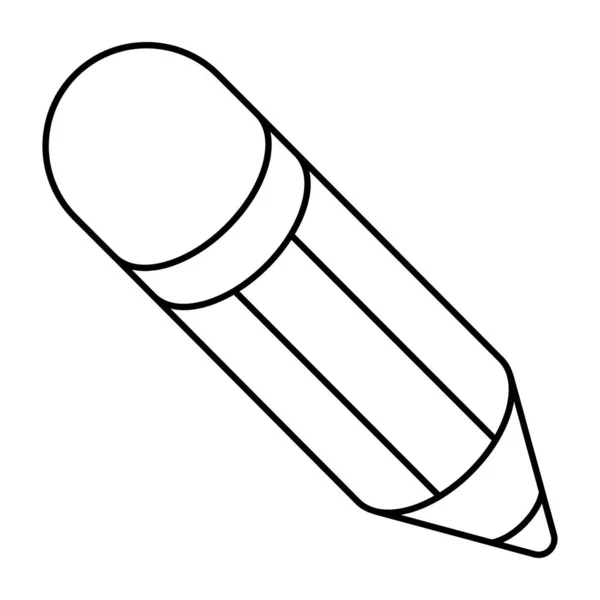 Ikona Narzędzia Pisania Liniowa Konstrukcja Ołówka — Wektor stockowy