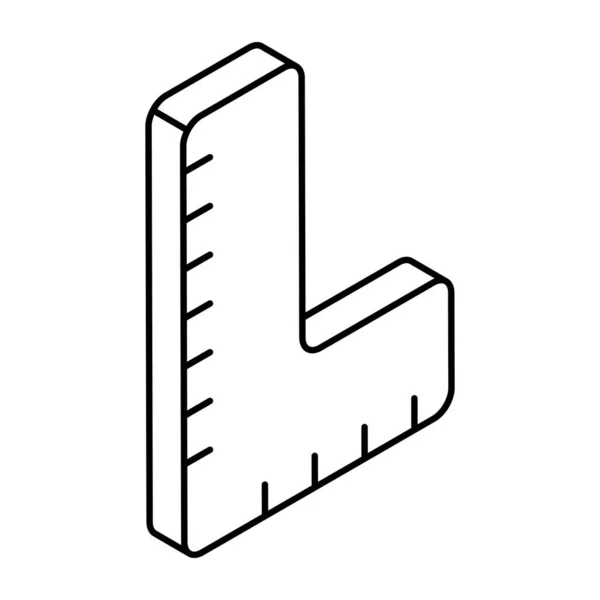 Иконка Линейного Изометрического Дизайна Шкалы — стоковый вектор