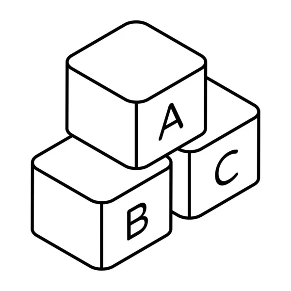 Abcブロックの編集可能なデザインベクトル — ストックベクタ