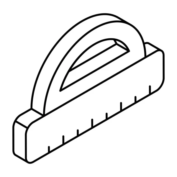 プロトラクタースケールの線形設計アイコン — ストックベクタ