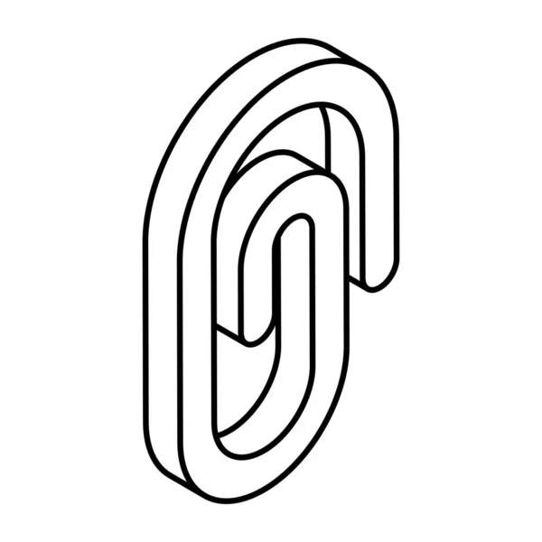 紙クリップの編集可能な線形等方設計ベクトル — ストックベクタ