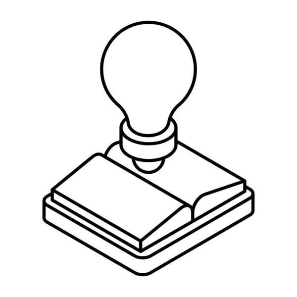 Лампочка Буклетом Икона Творческих Знаний — стоковый вектор