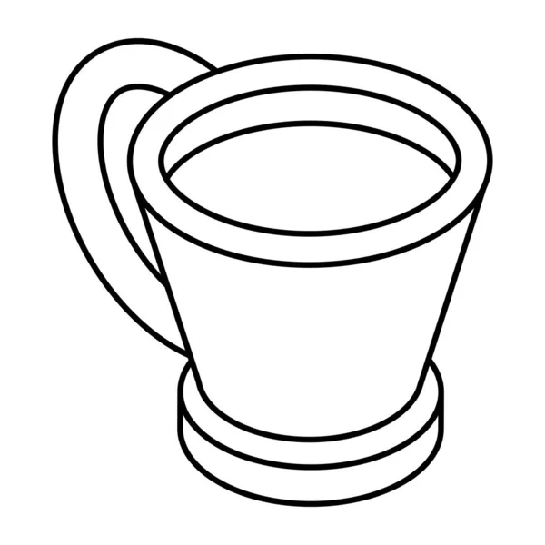 茶杯的象形文字等距设计图标 — 图库矢量图片