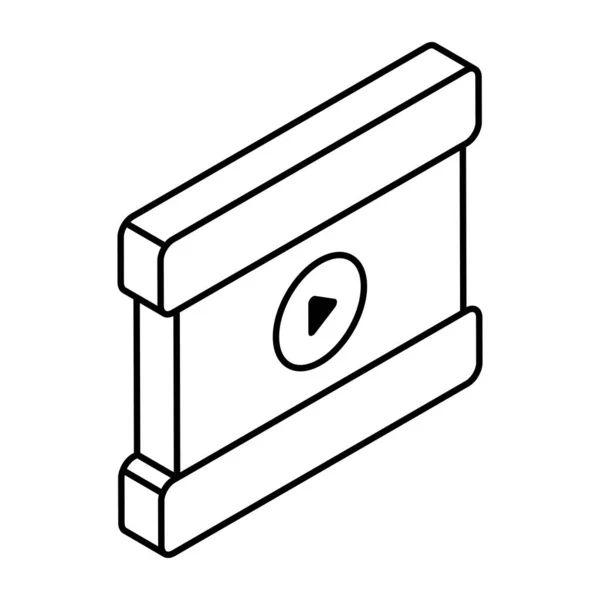 Icono Diseño Editable Vídeo Línea — Vector de stock