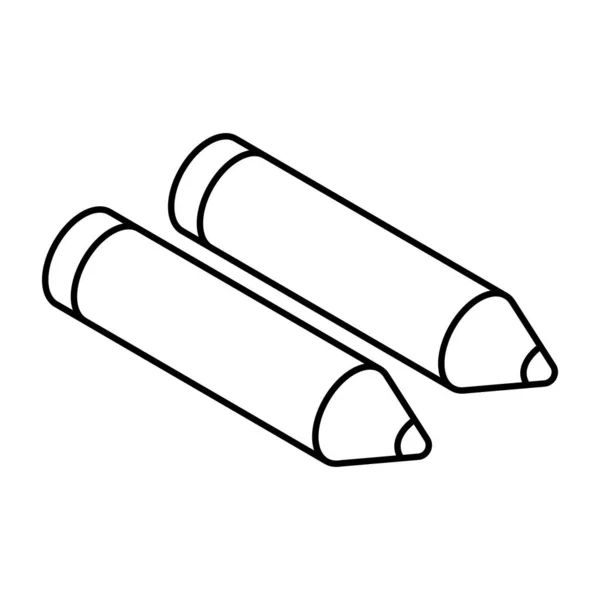 Ensemble Crayons Colorier Icône Crayons — Image vectorielle