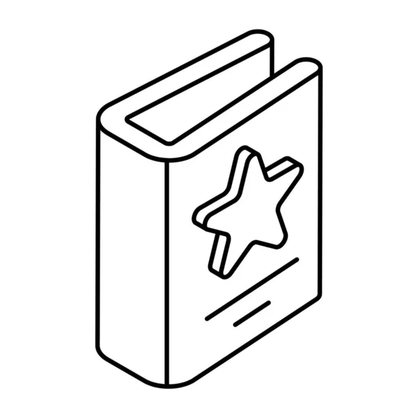 Icône Livre Préférée Dans Style Isométrique Glyphe — Image vectorielle