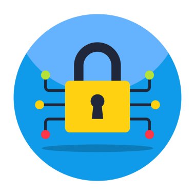 Şifrelemenin düz tasarım simgesi 