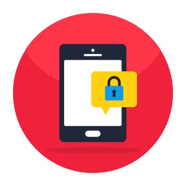 Mobil şifreli sohbetin mükemmel tasarım simgesi 