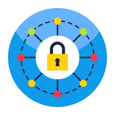 Dijital kilidin düz tasarım simgesi 