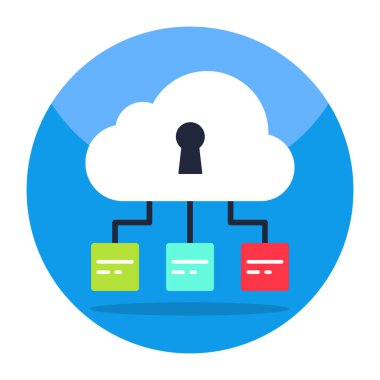 Bulut ağ güvenliğinin vektör tasarımı 