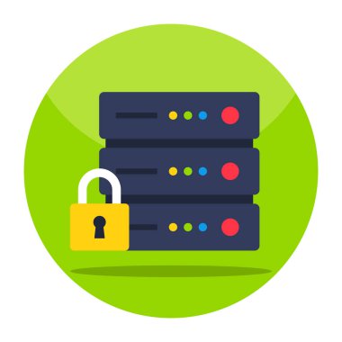 Sunucu güvenliğinin renkli tasarım simgesi 