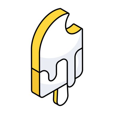 Buzlu Isometric simgesi, düzenlenebilir vektör