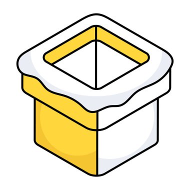 Çöp kutusunun vektör tasarımı, düz simge 