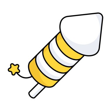 Ateş roketinin modern tasarım simgesi