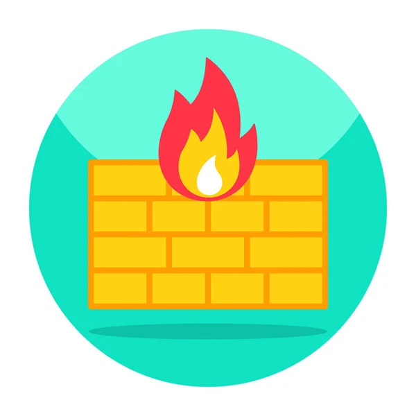 Icona Design Modificabile Del Firewall — Vettoriale Stock