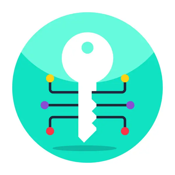 Creative Design Icon Encrypted Key — Stock Vector