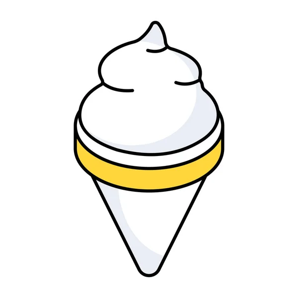 Ice Cream Cone Icon Editable Vector — Stock Vector