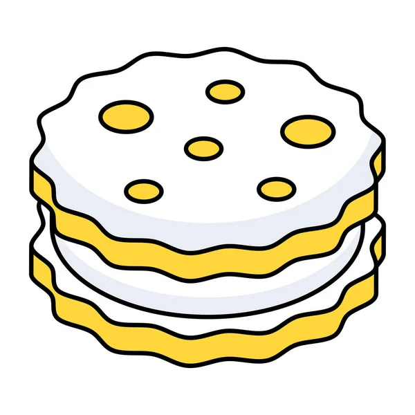 Icône Design Unique Biscuits — Image vectorielle