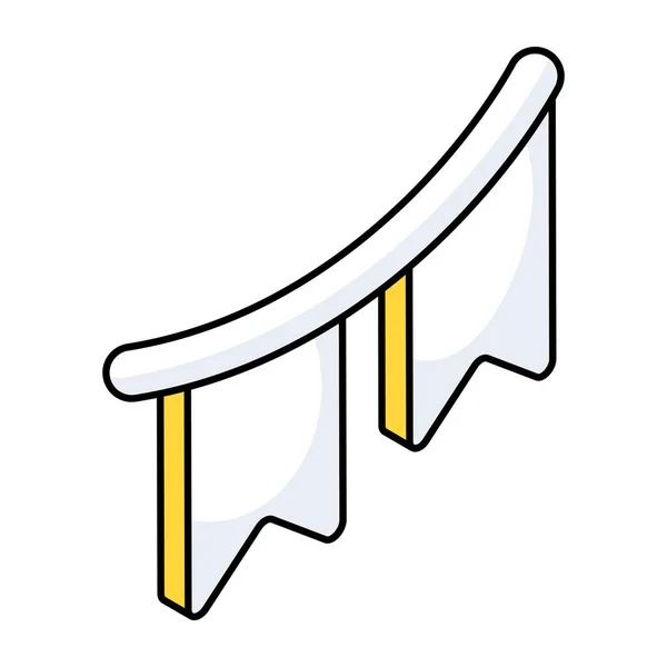 Икона Декора Аксессуаров Плоский Дизайн Гирлянд — стоковый вектор