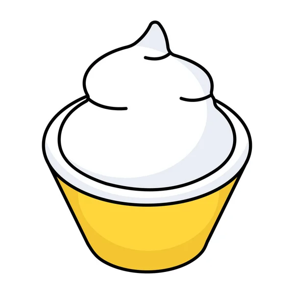 Icône Tasse Crème Glacée Vecteur Modifiable — Image vectorielle