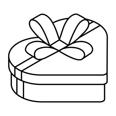 Kalp hediye kutusunun simge tasarımı