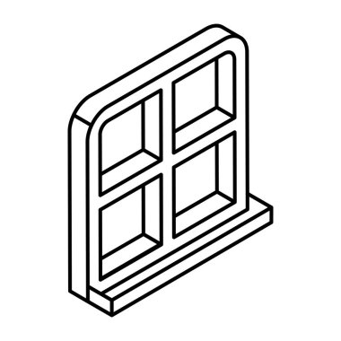 Yarı dairesel pencerenin düzenlenebilir tasarım simgesi
