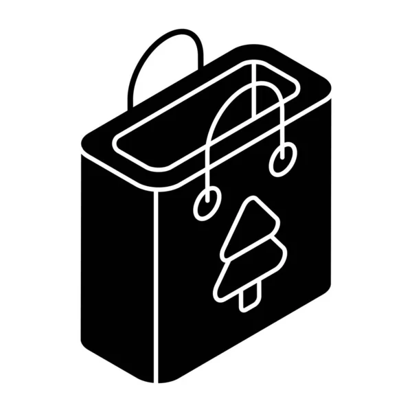 Icône Conceptuelle Design Plat Shopping Noël — Image vectorielle
