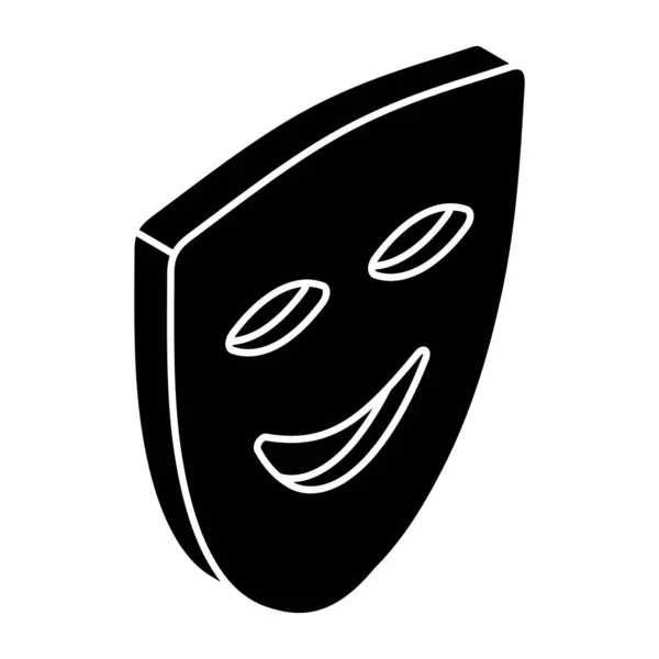 Glückliche Gesichtsmaske Theater Maske Symbol — Stockvektor