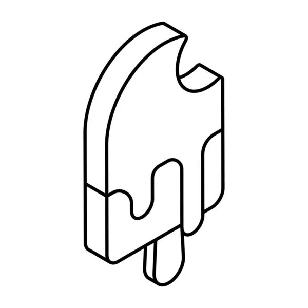 Popsicle Izometrická Ikona Upravitelný Vektor — Stockový vektor