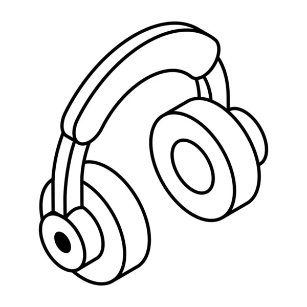 Icono Diseño Editable Auriculares — Vector de stock