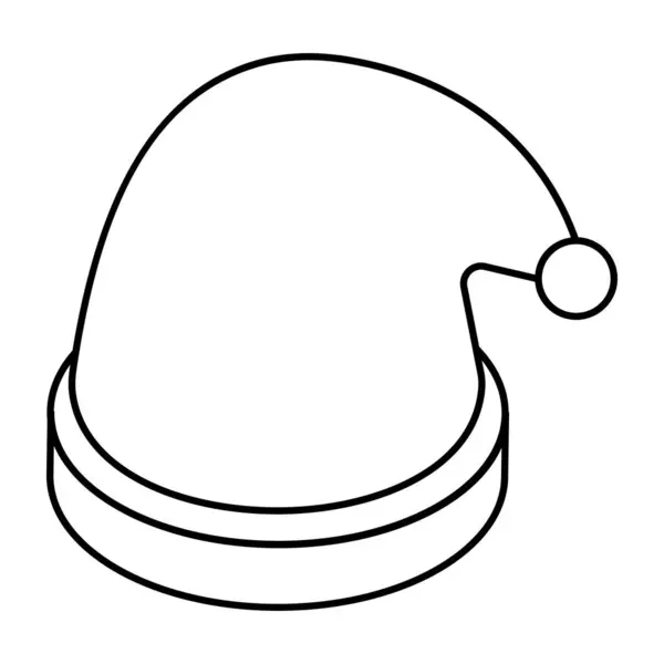 Noel Şapkasının Güzel Bir Tasarım Simgesi — Stok Vektör