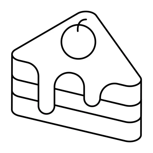 Ikon Desain Yang Sempurna Dari Potongan Kue - Stok Vektor