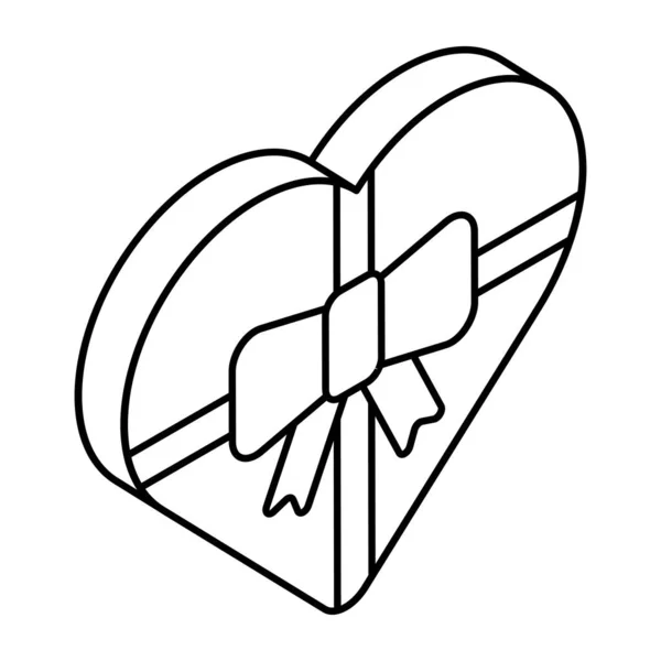 Icono Diseño Caja Regalo Corazón — Vector de stock