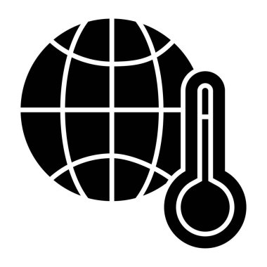 Thermometer with globe denoting concept of global temperature 