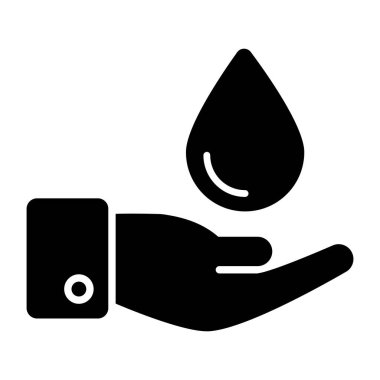 Solid design icon of water care