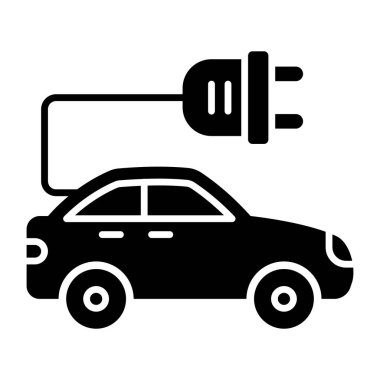 An icon design of electric car 