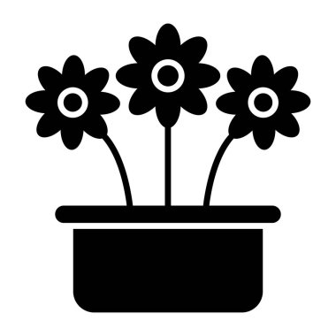 Trendy design icon of flowerpot 