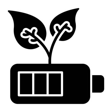 Glyph design icon of mobile battery