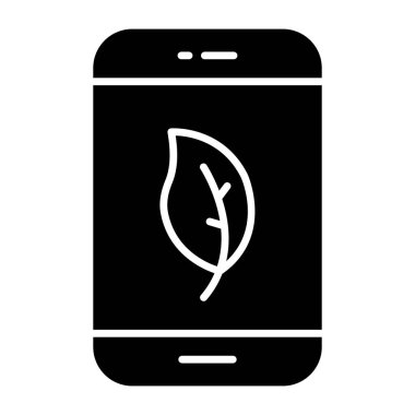 Premium download icon of mobile leaf