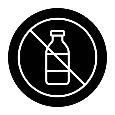 Vector design of plastic bottle forbidden 