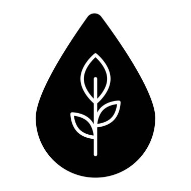 Glyph design icon of eco drop