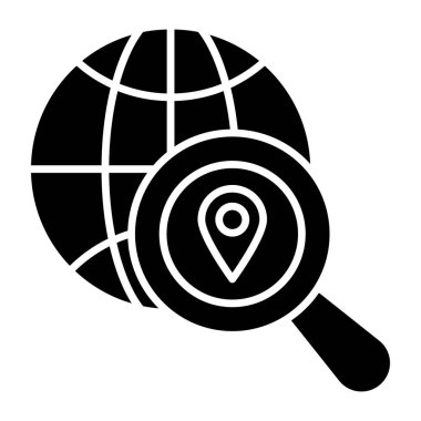 Unique design icon of search global location 