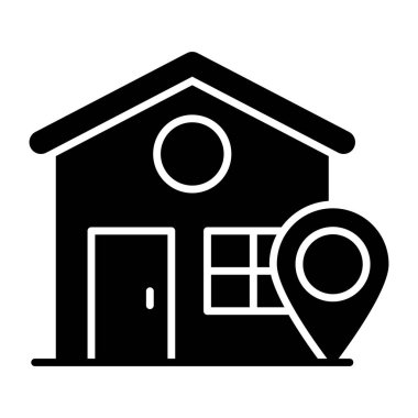 House with pointer, icon of home location 