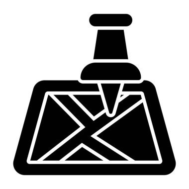 Filled design icon of map pointer 