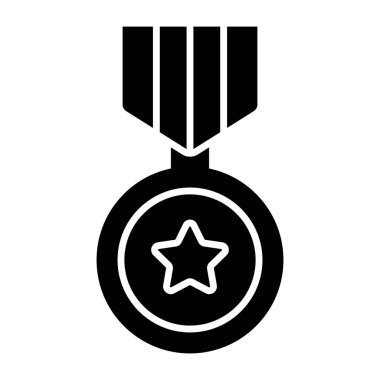 Achievement medal icon in solid design