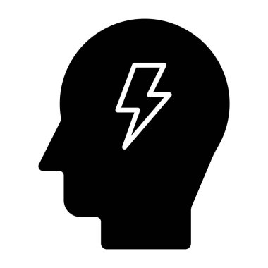 Solid design icon of brain power 