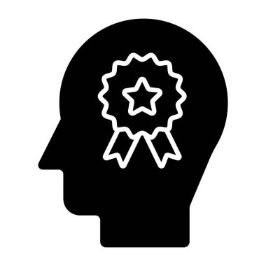 Conceptual solid design icon of mind quality 