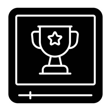 Unique design icon of achievement video 